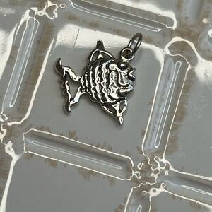 Vintage Fish Charm Pendant 925 Sterling Silver NOS
